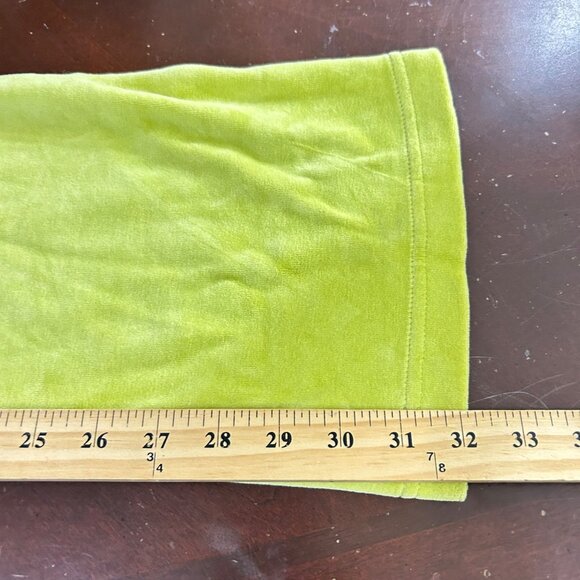 Wild Fable Velour Pants Womens XS Lime Green Flared Drawstring Waist Pockets - Picture 6 of 9